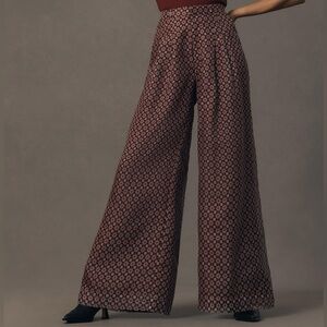 NWT Anthropologie Maeve Purple Sheer Wide Leg Pants sz 12